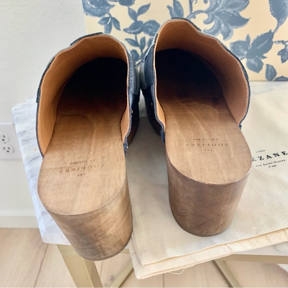[🌟 PRICE FIRM] SEZANE x Sea NY Davia Clogs Denim Blue Suede Leather Patchwork - Picture 11 of 13